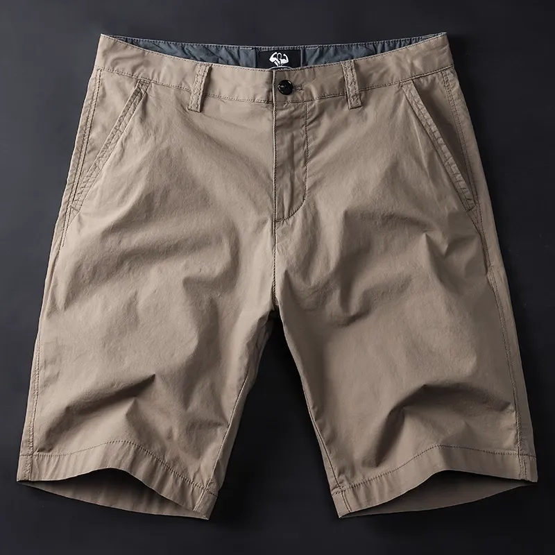 Seasonal Words Casual Shorts Men's Khaki-1