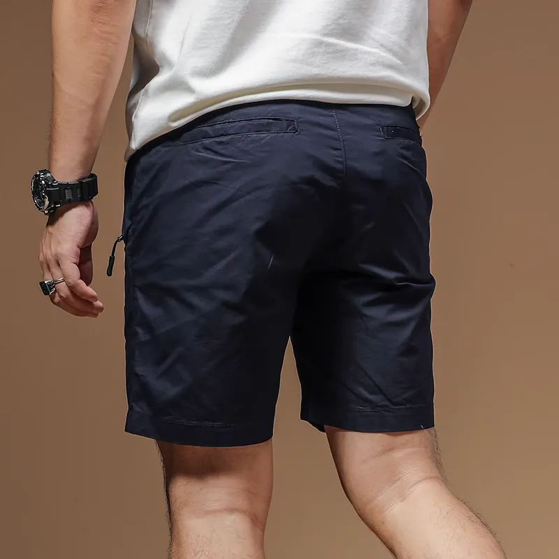 Seasonal Words Casual Shorts Men's Blue-3