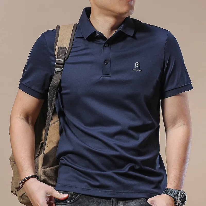 Seasonal Words Polo Shirt Men's Royal Blue-1