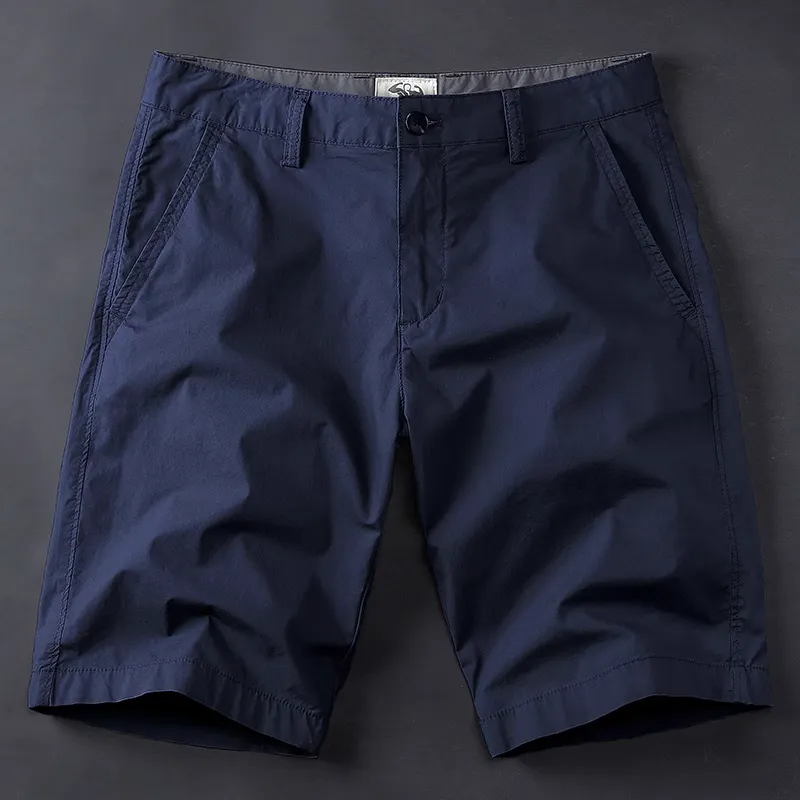 Seasonal Words Casual Shorts Men's Navy Blue-1