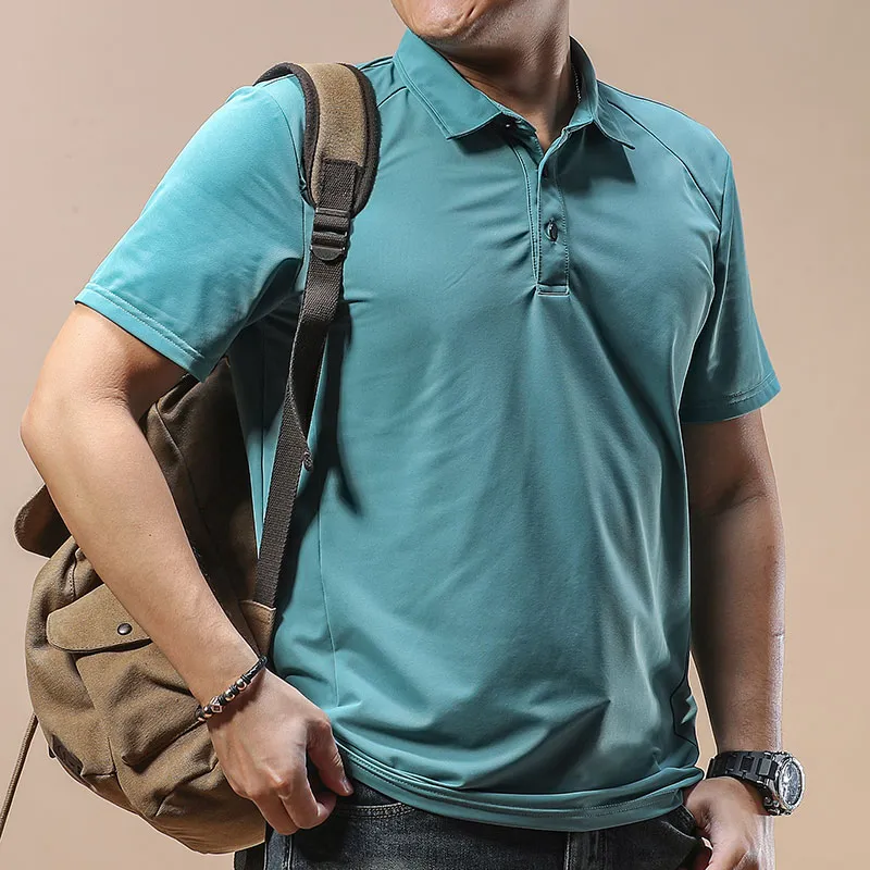 Seasonal Words Polo Shirt Men's Turquoise-1