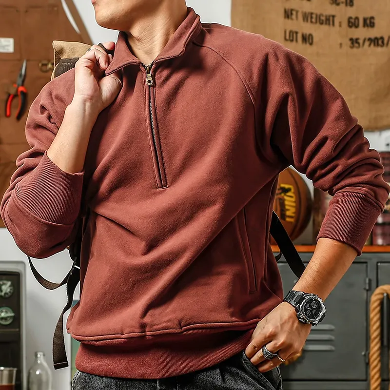 Seasonal Words Sweatshirt Men's Brick Red-1