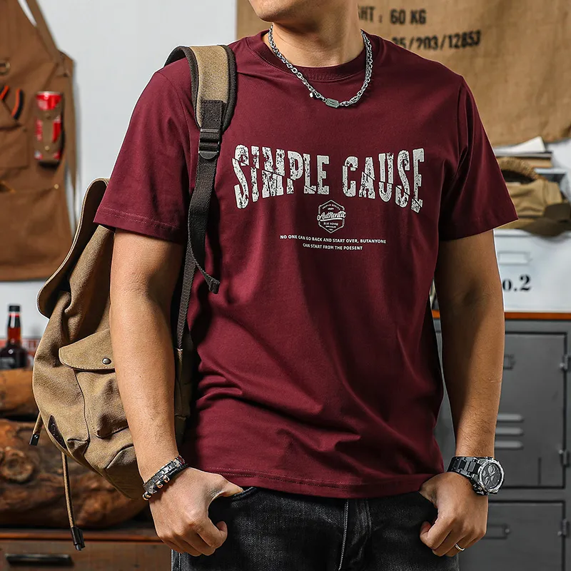 Seasonal Words T Shirt Men's Maroon-3