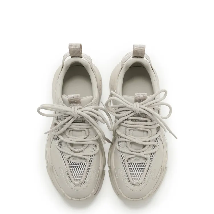VITTORIO VENTURA Chunky Sneakers Women's Beige Gray-3