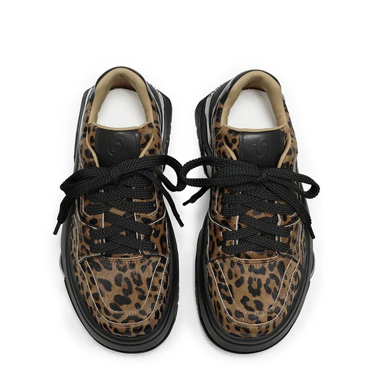 VITTORIO VENTURA Low Top Skateboard Shoes Women's Leopard-4