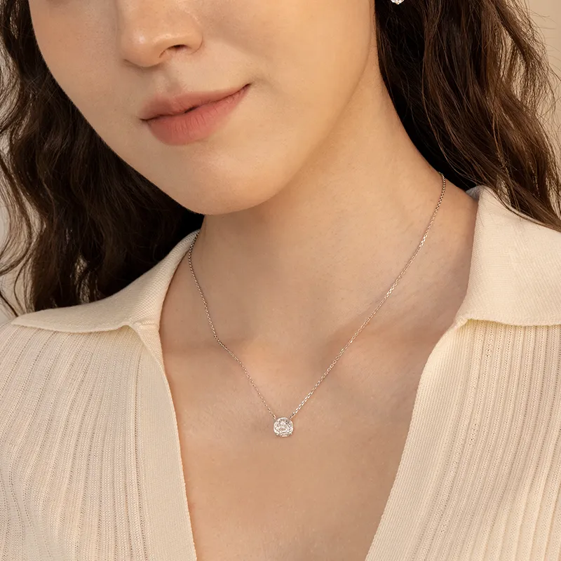 Abyb Charming 3.96 Carat/Synthetic Cubic Zirconia Necklaces Women's-1