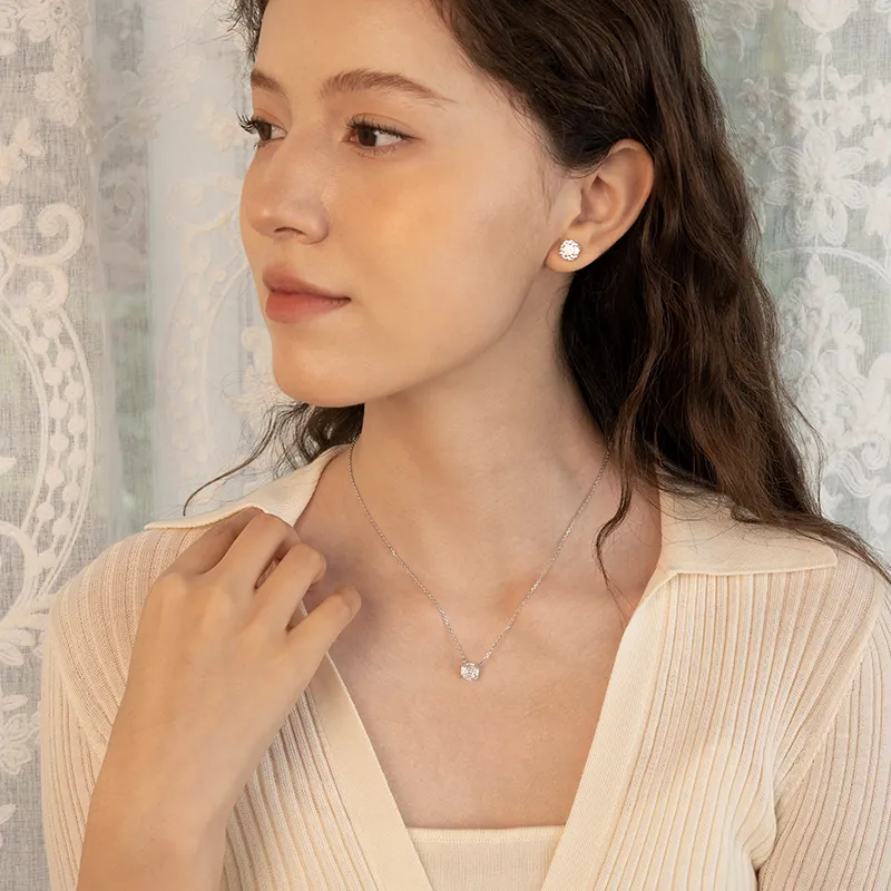 Abyb Charming 3.96 Carat/Synthetic Cubic Zirconia Necklaces Women's-2