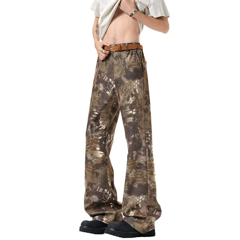 ROBINHOOD Jeans Unisex Coffee Snakeskin Print-6