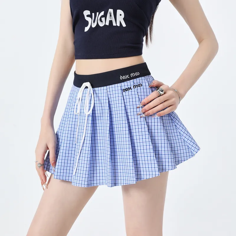 Rose Casual Short Skirts Women's Blue-5