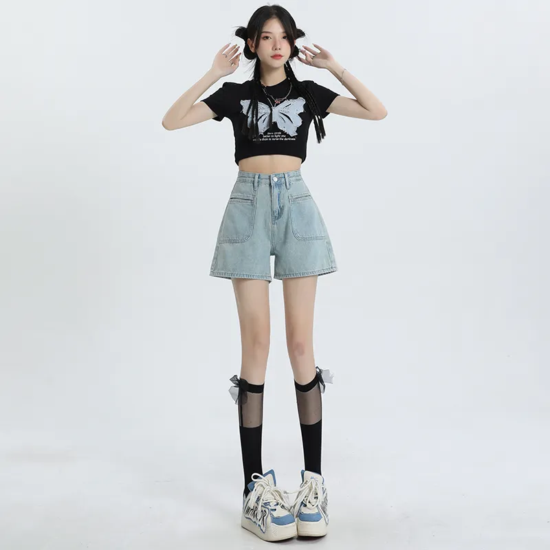 Rose Denim Shorts Women's-8