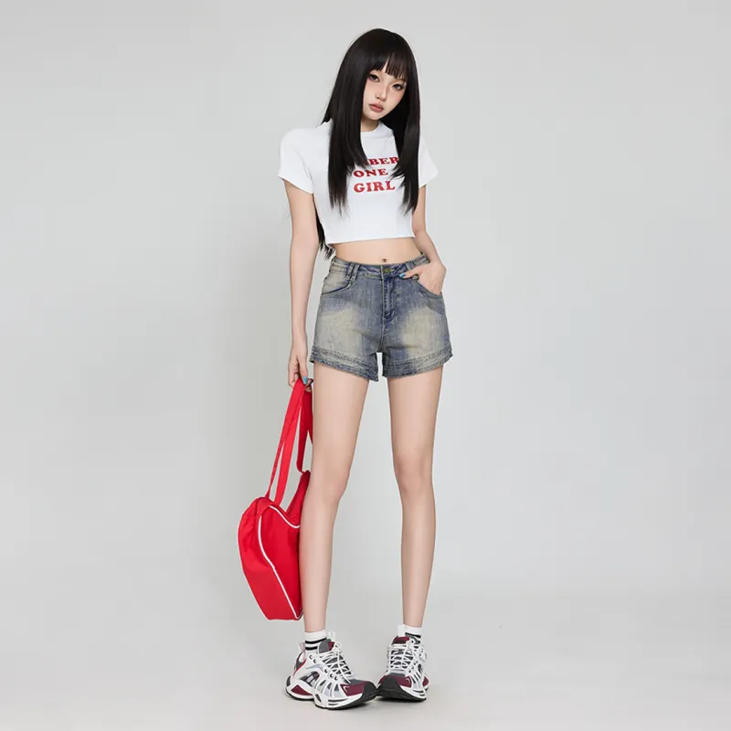 Rose Denim Shorts Women's-10