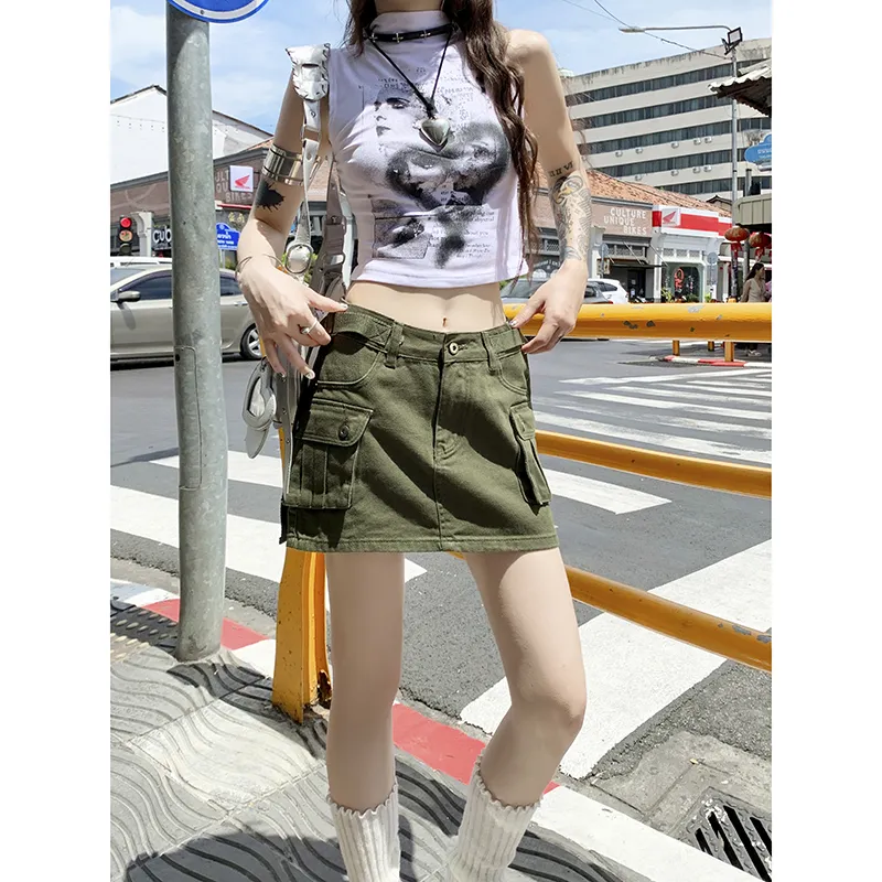Rose Cargo Short Skirts Women's-12