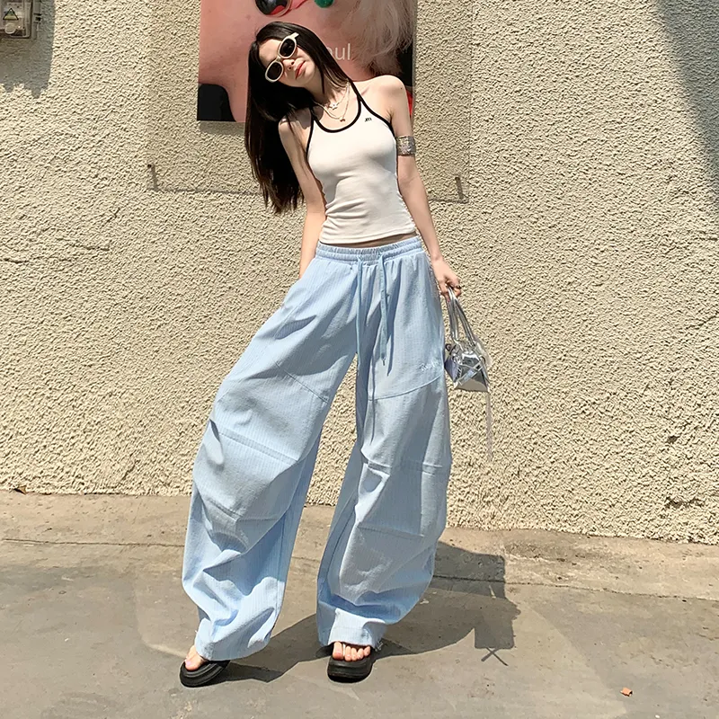 Rose Casual Pants Women's Light Blue-3