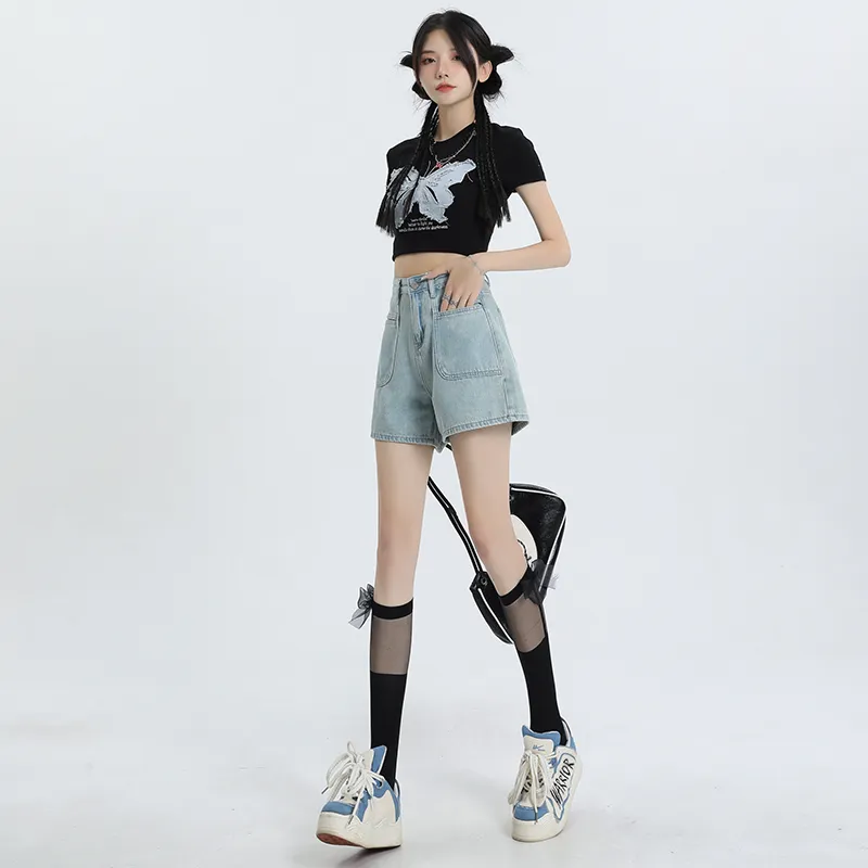 Rose Denim Shorts Women's-7