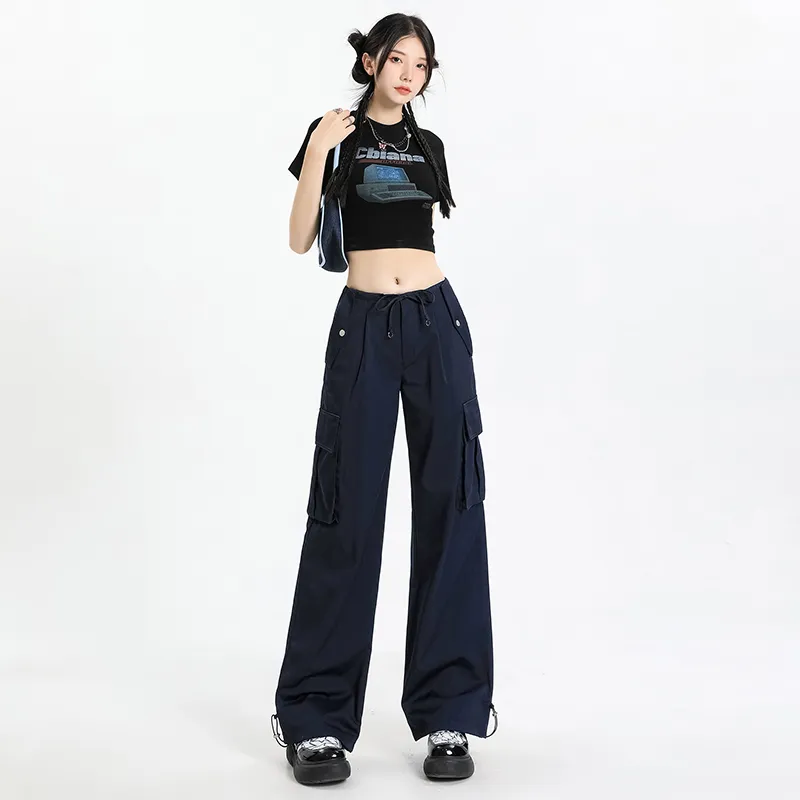 Rose Cargo Pants Women's Navy Blue-1