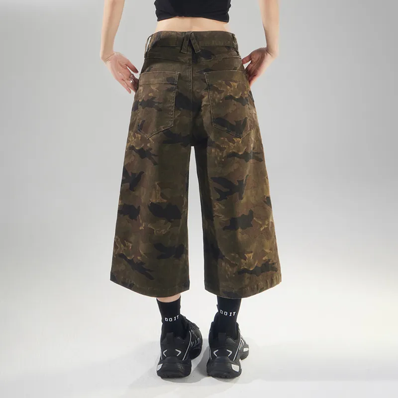 Rose Denim Shorts Women's Camouflage-5