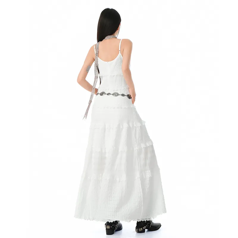 Rose Slip Dress Women's White Camisole Dress-1