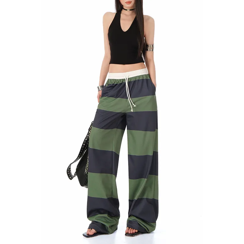 Rose Casual Pants Women's Stripes-2