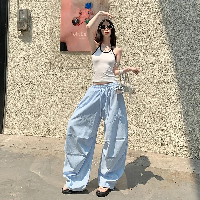 Rose Casual Pants Women's Light Blue-2