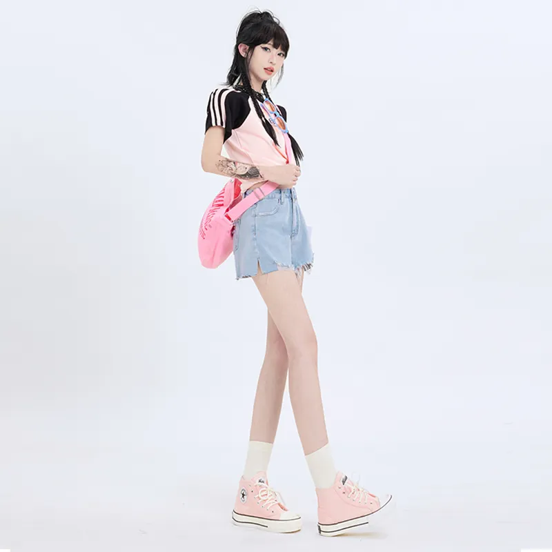 Rose Denim Shorts Women's-13