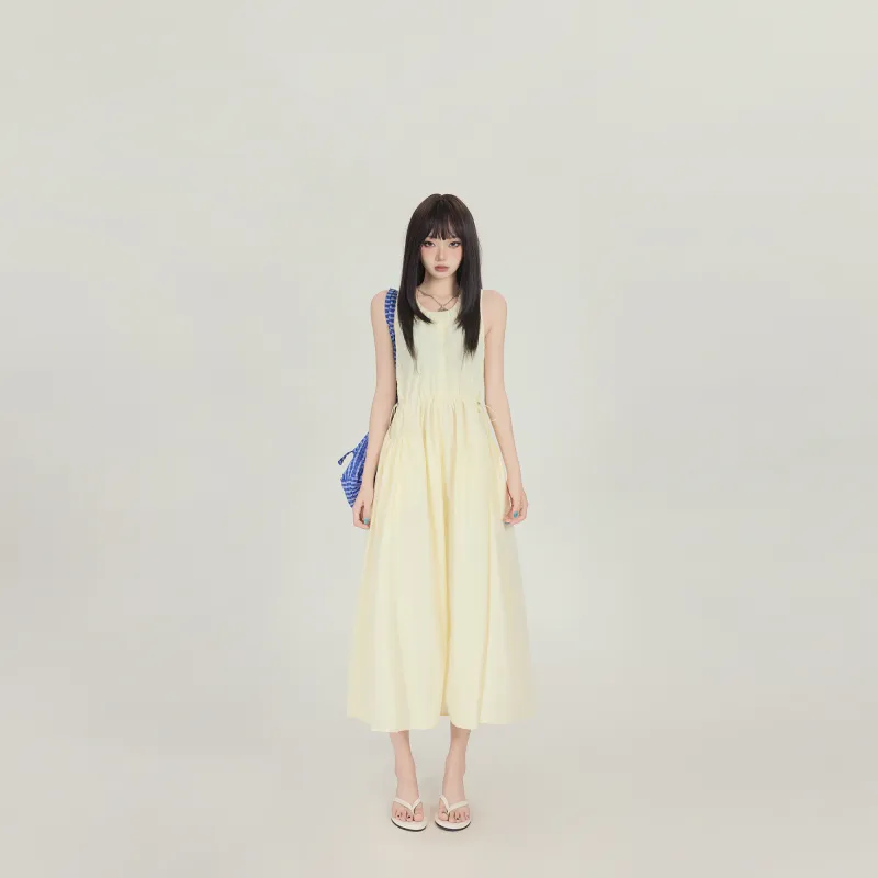 Rose Slip Dresses Women's Yellow-2