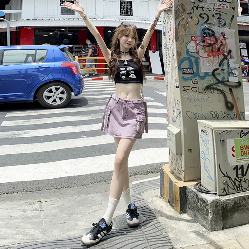 Rose Cargo Short Skirts Women's-3