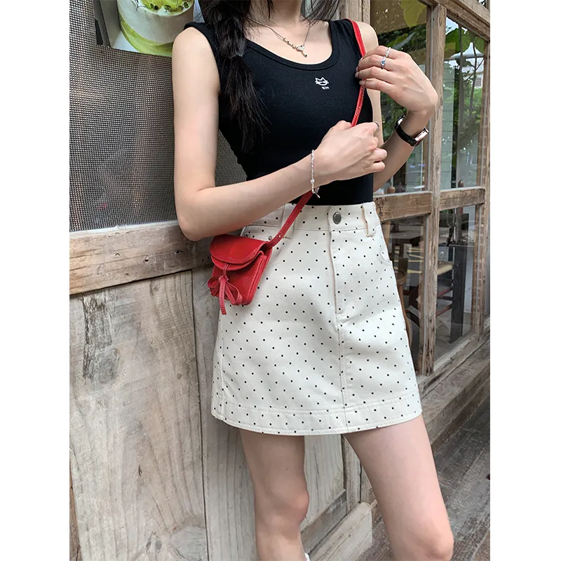 Rose Denim Short Skirts Women's-4