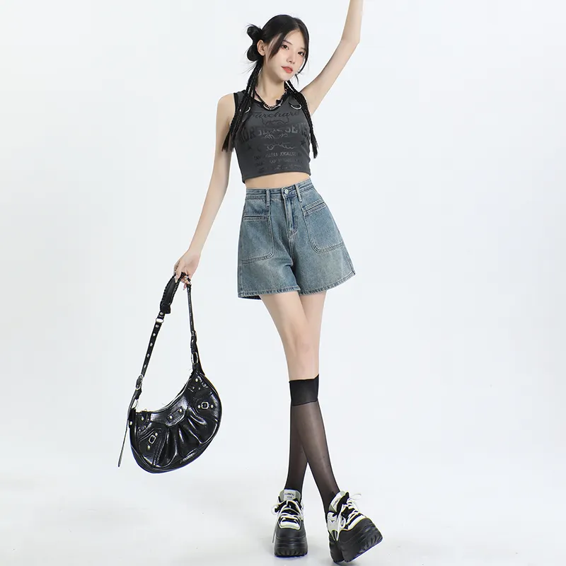 Rose Denim Shorts Women's-3