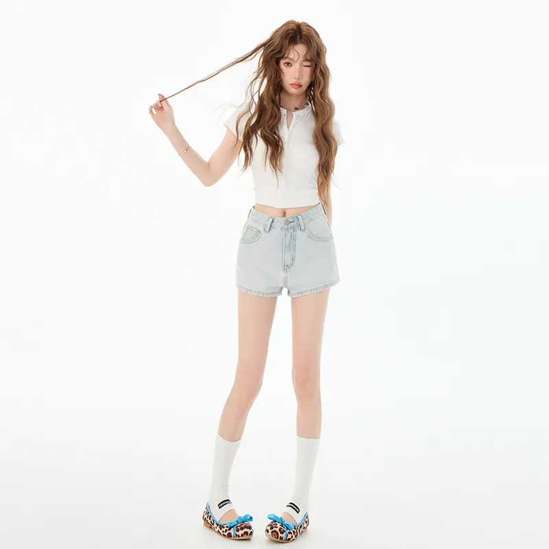 Rose Denim Shorts Women's-9