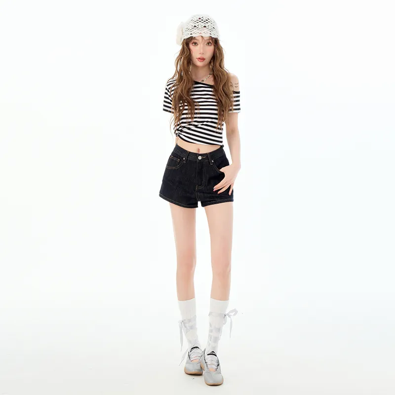 Rose Denim Shorts Women's-2