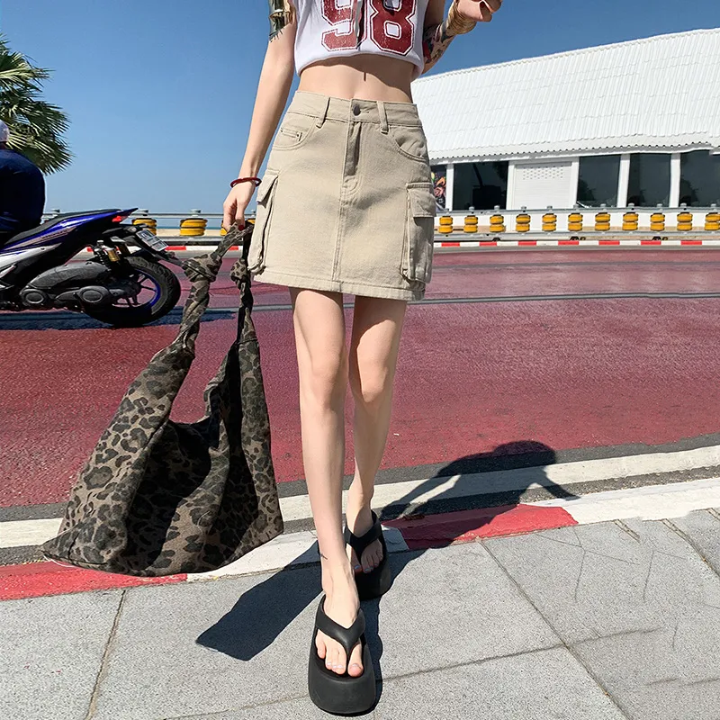 Rose Denim Short Skirts Unisex-12