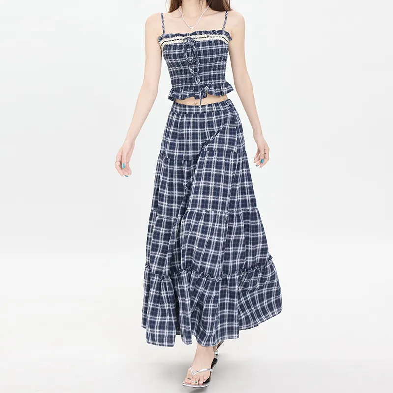 Rose Two Piece Skirt Sets Women's-5