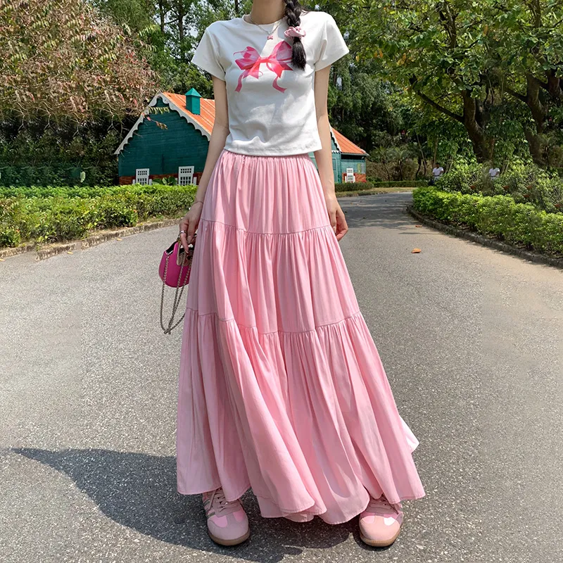 Rose Casual Long Skirts Women's-6