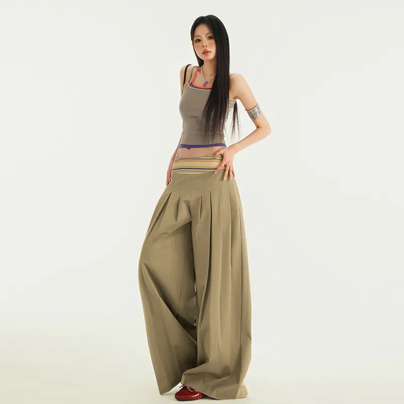 Rose Casual Pants Women's Khaki-3