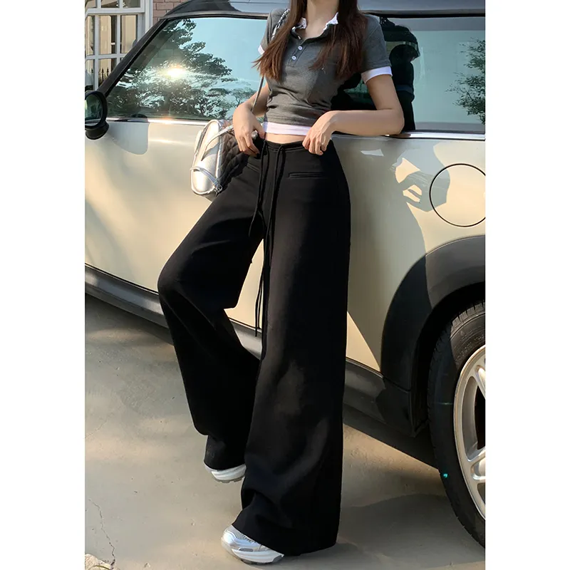 Rose Casual Pants Women's Black-6