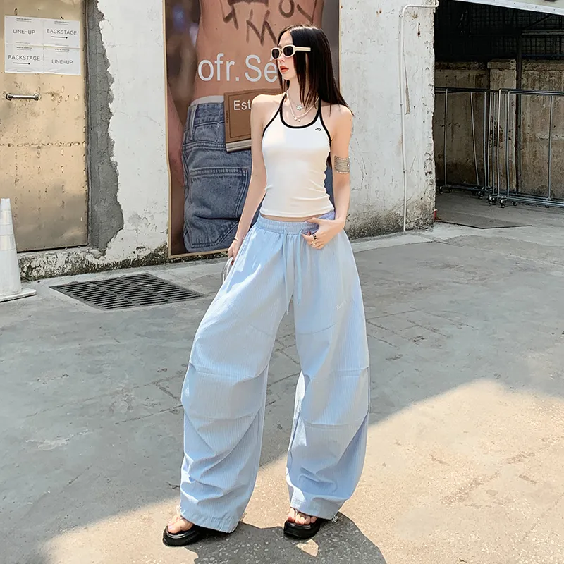 Rose Casual Pants Women's Light Blue-5