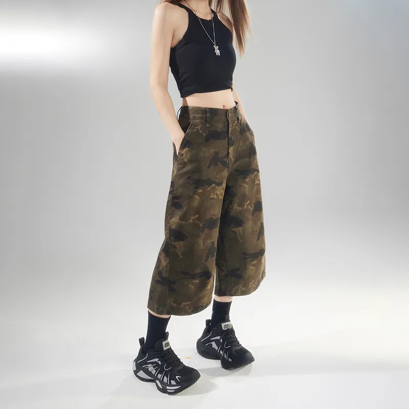 Rose Denim Shorts Women's Camouflage-3