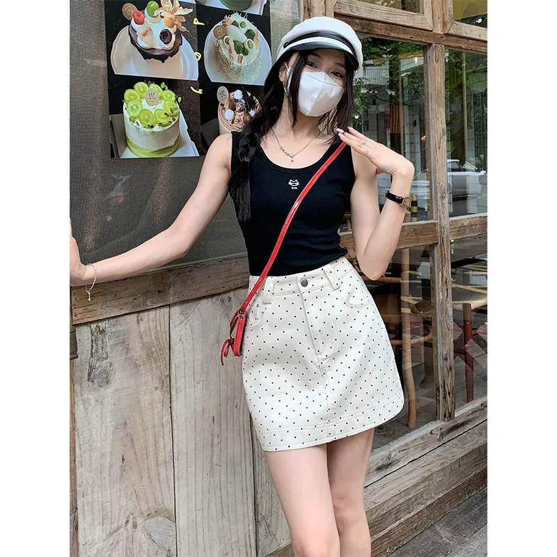 Rose Denim Short Skirts Women's-5