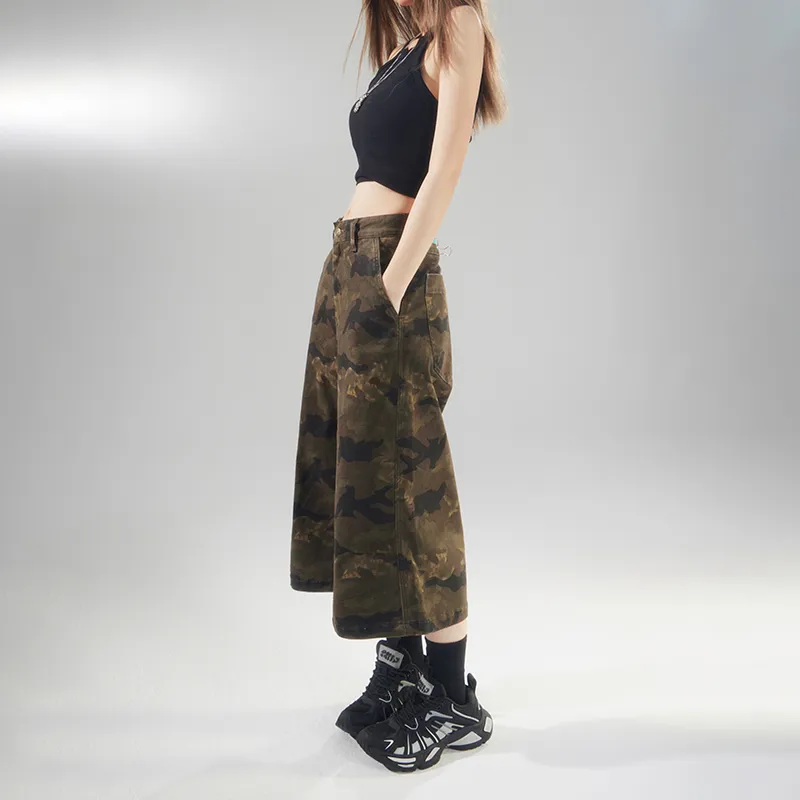 Rose Denim Shorts Women's Camouflage-4