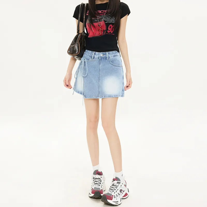 Rose Denim Short Skirts Women's-2