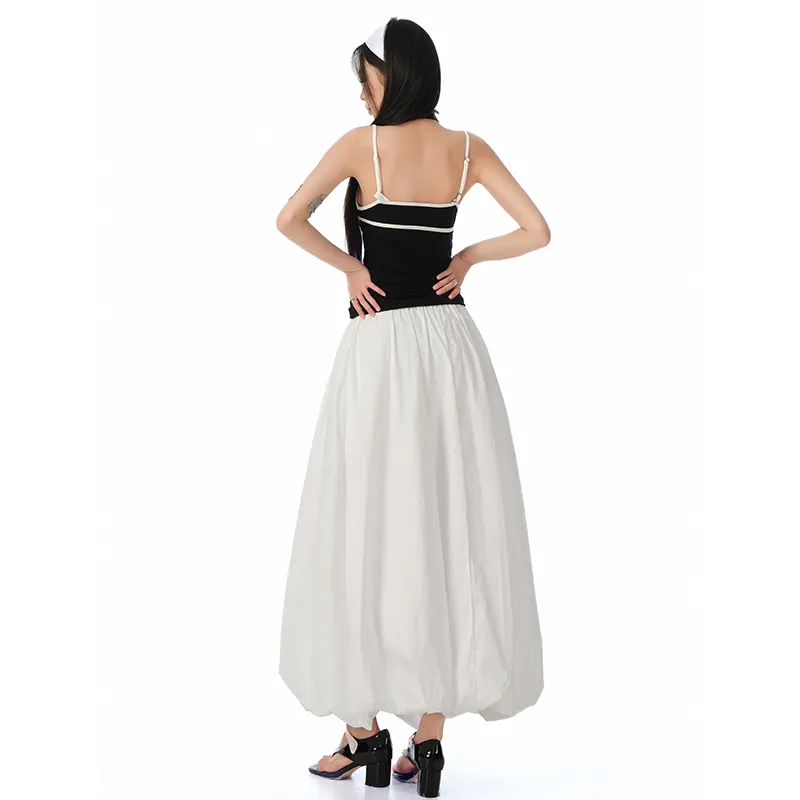 Rose Casual Long Skirt Women's White-1