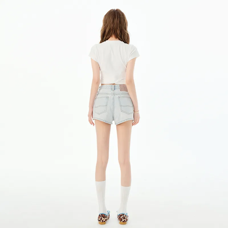Rose Denim Shorts Women's-6