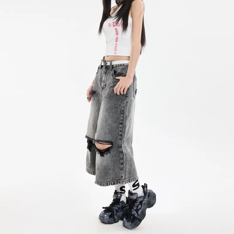 Rose Denim Shorts Women's-8