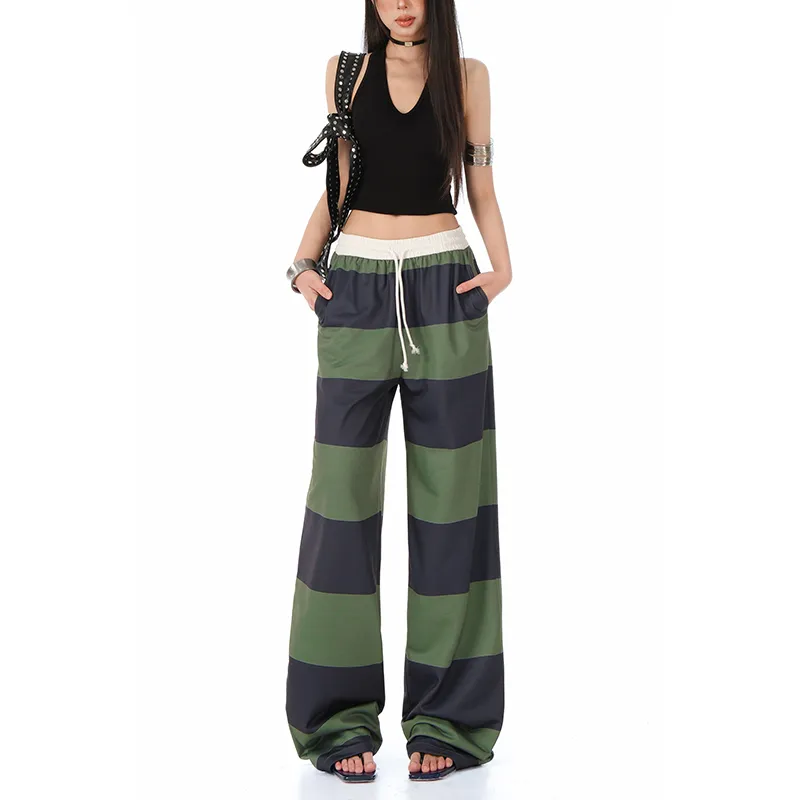 Rose Casual Pants Women's Stripes-3