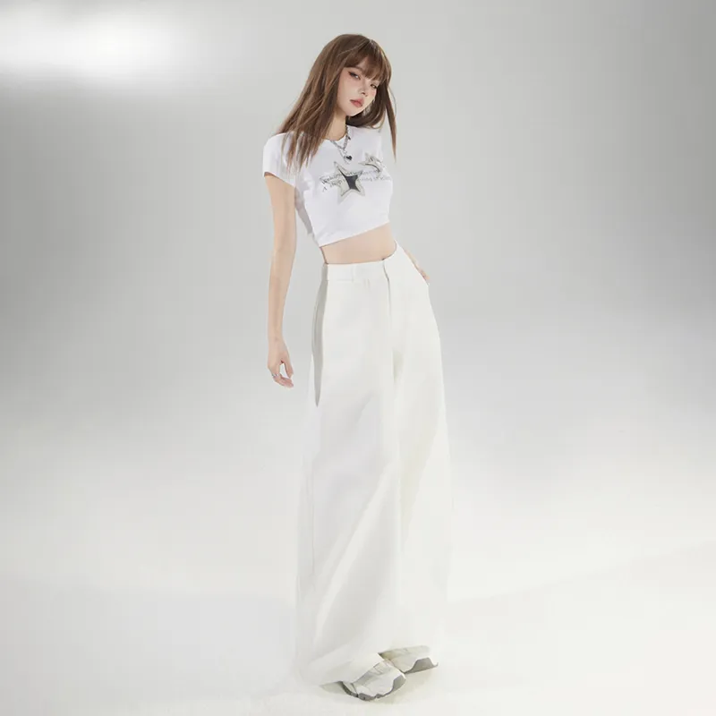 Rose Casual Pants Women's White-13