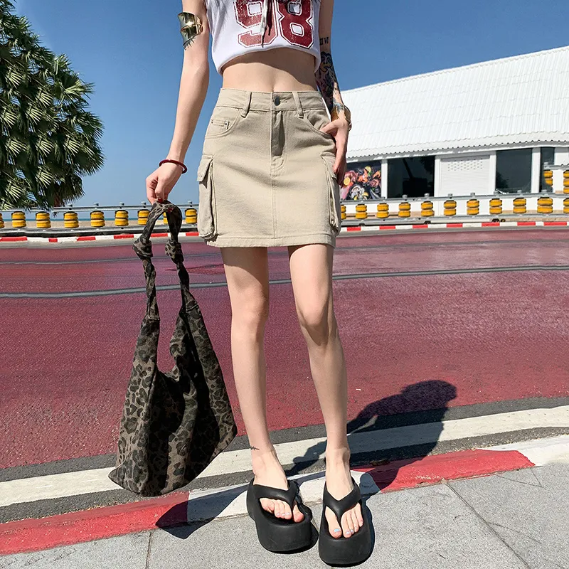 Rose Denim Short Skirts Unisex-13
