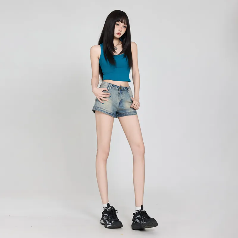 Rose Denim Shorts Women's-2