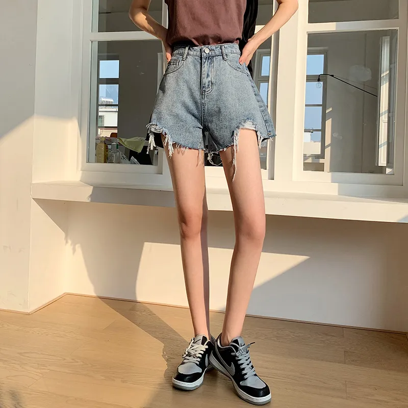Rose Denim Shorts Women's-5