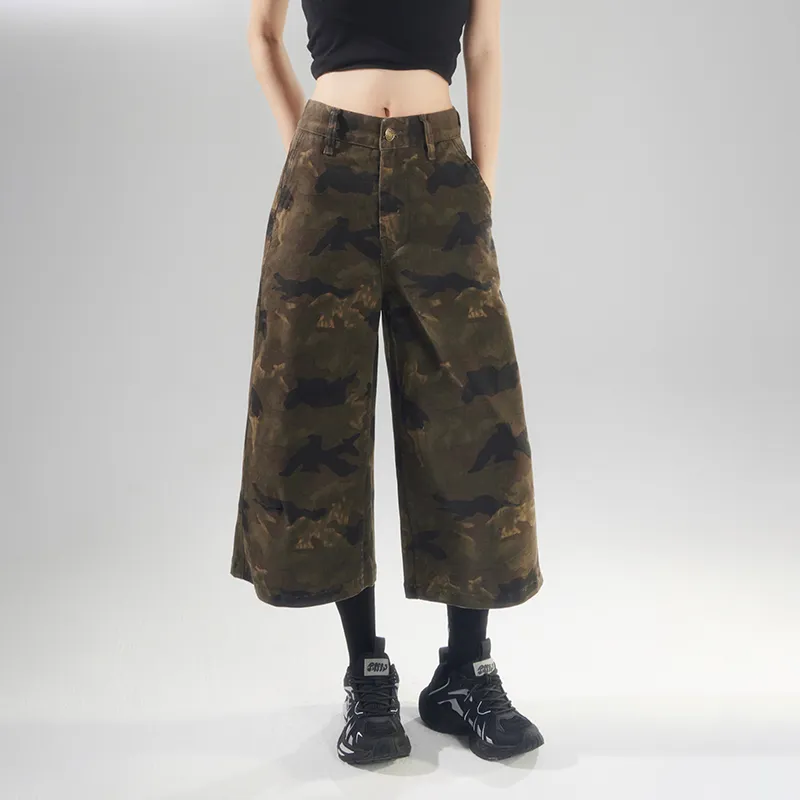 Rose Denim Shorts Women's Camouflage-2