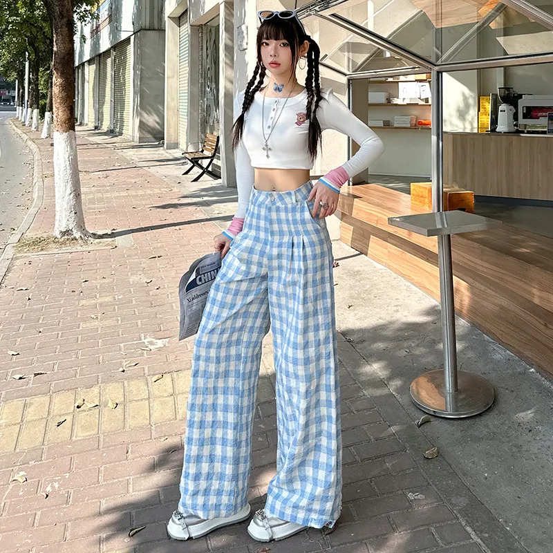 Rose Casual Pants Women's Sky Blue-4